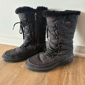 Pajar Black Winter Boots with Fur Trim